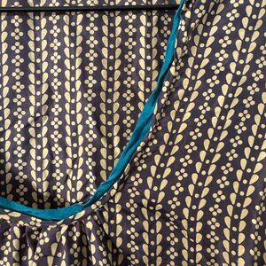 Grey and Cream patterned silk blouse - Matta - L